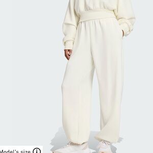 Adidas Soft Lux Loose Pant Off White Sz L, NWT